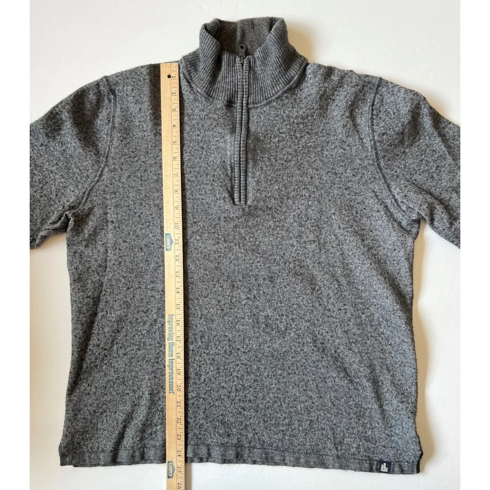 THE NORTH FACE - TNF- Men's Wool Gray 1/4 Zip‎ Pullover Sweater  - Large**